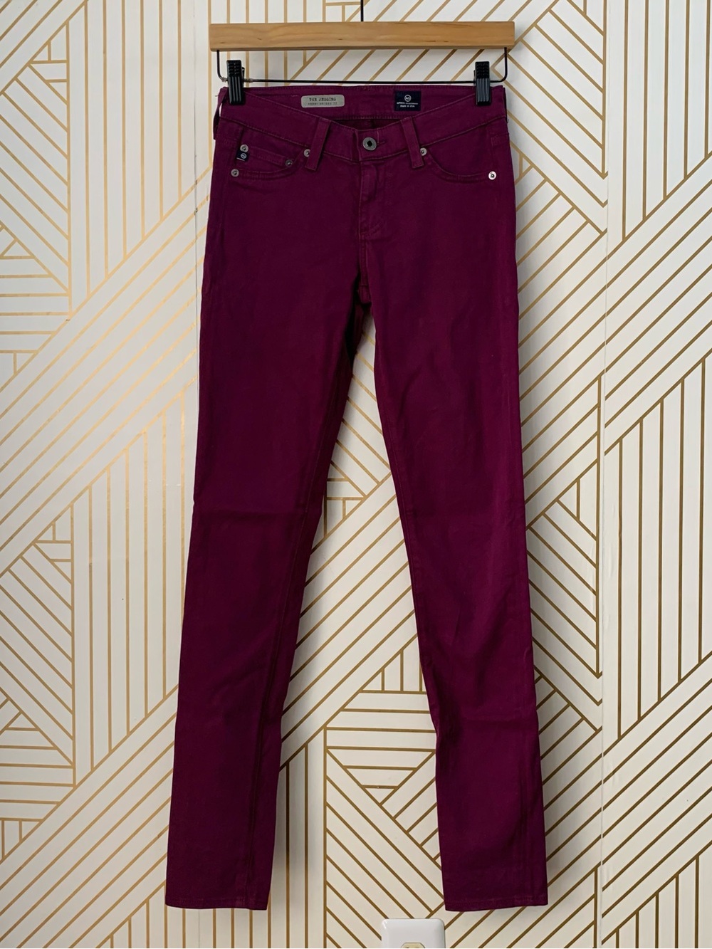AG The Jegging Super Skinny Fit Dark leggings maroon burgundy Jeans Size 25